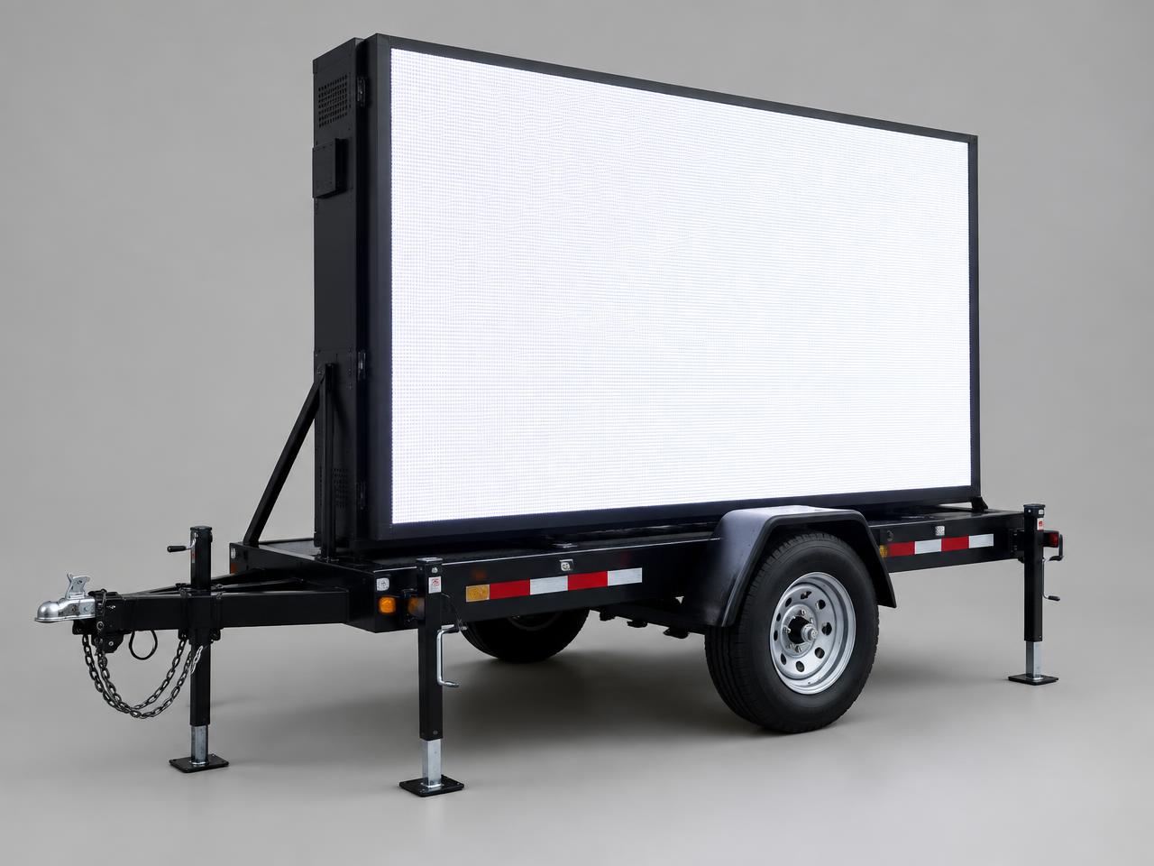 Mobile LED Digital Billboard Trailer / Video Wall Trailer available for rent from M3 Rental in Houston
