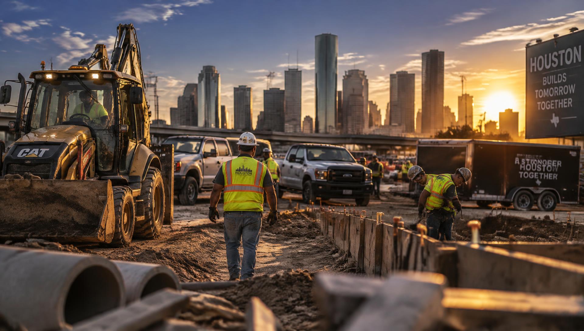 M3 Rental commercial machinery working on Houston Texas construction site
